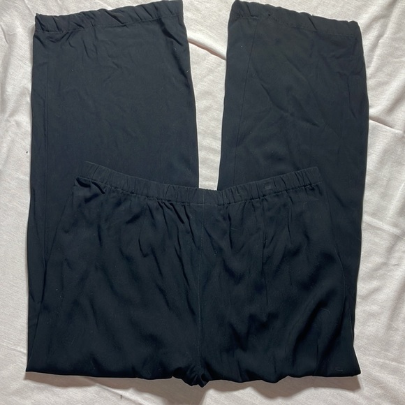 J Jill jet black wide leg cropped pants size M, elastic band waist,27”inseam - Picture 4 of 6
